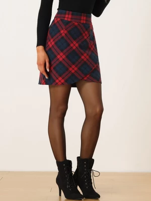 Allegra K Women's Plaid Elastic Waist Tulip Hem Tartan A-Line Skirts 2 Allegra K Women's Plaid Elastic Waist Tulip Hem Tartan A-Line Skirts - Image 2
