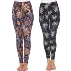 Women's Pack Of 2 Leggings - One Size Fits Most - White Mark -Agnes Orinda Shop GUEST 04cbdfa4 5ea0 47b5 858d 7cb2b38ed79c