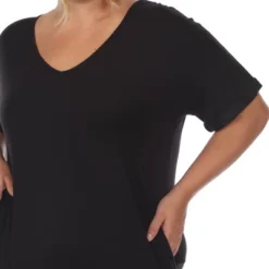 Plus Size Short Sleeve V-neck Maxi Dress -Agnes Orinda Shop GUEST 050019bb 95e1 4641 9cd6 1d5346c10557