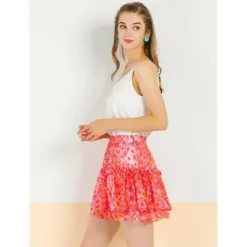 Allegra K Women's Summer Floral Tiered Ruffle Skirts Cute Mini Skirt -Agnes Orinda Shop GUEST 07cb29b4 f6c7 4416 bd4f d50966cf8d39