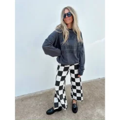 Women's Ascot + Hart Checkered Graphic Wide Leg Pants -Agnes Orinda Shop GUEST 082c045f e5a9 4094 a3b8 8af1d076428b