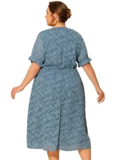 Agnes Orinda Women's Plus Size Elegant Lace Floral Ruffle Short Sleeve V Neck Trendy Midi Dresses -Agnes Orinda Shop GUEST 0b087797 62f6 4d22 b280 78c67de8077c