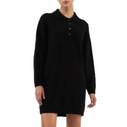 August Sky Women's Collared Henley Lightweight Sweater Mini Dress -Agnes Orinda Shop GUEST 0e4e4a4a de03 4e36 8cf8 37d134956c1f