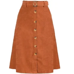 Allegra K Women's High Waist Button Front A-Line Belted Corduroy Midi Skirt -Agnes Orinda Shop GUEST 10c0caa6 3d6e 4638 8c54 1ce2c85d4416
