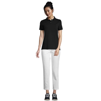 Lands' End Women's Tall Mesh Cotton Short Sleeve Polo Shirt 3 Lands' End Women's Tall Mesh Cotton Short Sleeve Polo Shirt - Image 3