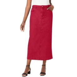 Jessica London Women’s Plus Size Classic Cotton Denim Midi Skirt -Agnes Orinda Shop GUEST 140e6731 db89 47a7 9ffa b5d4541b974c