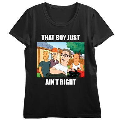 King Of The Hill That Boy Just Ain't Right Crew Neck Short Sleeve Black Women's T-shirt 2 King Of The Hill That Boy Just Ain't Right Crew Neck Short Sleeve Black Women's T-shirt - Image 2