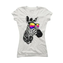 Junior's Design By Humans Cool Zebra By Clingcling T-Shirt -Agnes Orinda Shop GUEST 18fda4ca bbb2 4b4d 9dd0 35b0c7d50ba3