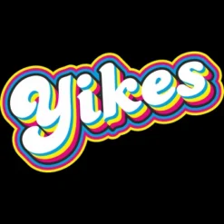 Junior's Design By Humans Yikes Colorful Rainbow Outline By T-Shirt