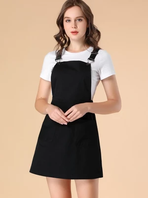 Allegra K Women's Adjustable Strap Above Knee Suspender Dress 1 Allegra K Women's Adjustable Strap Above Knee Suspender Dress