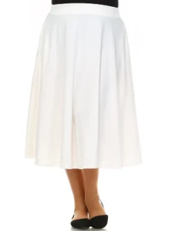 Women's Plus Size Tasmin Flare Midi Skirts - White Mark -Agnes Orinda Shop GUEST 1f3bf8af 1774 42a2 b107 2904380b046f