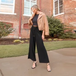 Women's Drawstring Waist Straight Leg Pants - Cupshe -Agnes Orinda Shop GUEST 1fa3f9aa a392 4933 a3a5 aea698b91894