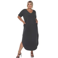Plus Size Short Sleeve V-neck Maxi Dress -Agnes Orinda Shop GUEST 24af0445 317c 46ef b5a4 e883462ae248