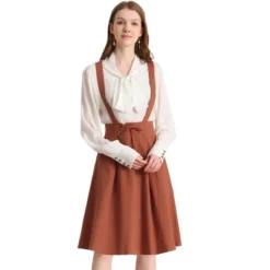 Allegra K Women's Elastic Waist Lace Up A Line Suspender Skirt -Agnes Orinda Shop GUEST 265c7e64 8f3d 489a 9e31 d439ed285e55