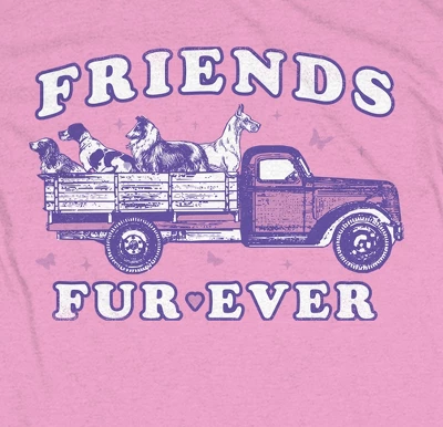 Bioworld Friends Fur-Ever Crew Neck Short Sleeve Pink Heather Women's Night Shirt 1 Bioworld Friends Fur-Ever Crew Neck Short Sleeve Pink Heather Women's Night Shirt