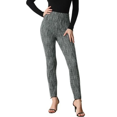Allegra K Tweed Pants For Women's High Waist Casual Plaid Tartan Leggings Long Trousers 5 Allegra K Tweed Pants For Women's High Waist Casual Plaid Tartan Leggings Long Trousers - Image 5