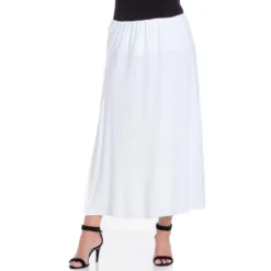 24seven Comfort Apparel Women's Elastic Waist Maxi Skirt -Agnes Orinda Shop GUEST 29898cce 534e 48ab a5a8 0c0478fbde25