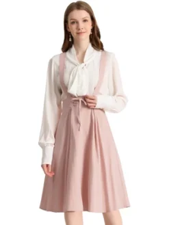 Allegra K Women's Elastic Waist Lace Up A Line Suspender Skirt -Agnes Orinda Shop GUEST 2bbd3d5b 5444 448e b020 4e42150f8a32