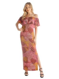 Womens Off Shoulder Neckline Side Slit Abstract Print Maxi Dress 9 Womens Off Shoulder Neckline Side Slit Abstract Print Maxi Dress -Agnes Orinda Shop GUEST 2bfc4981 54f2 4c07 b361 a7fb1a0abdf1