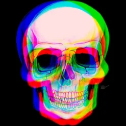 Junior's Design By Humans 3D Skull By AdrianFilmore T-Shirt