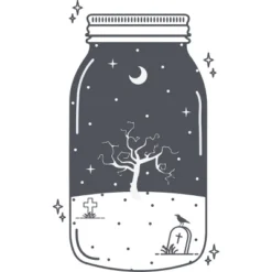 Junior's Design By Humans Halloween In A Jar By Roc21 T-Shirt