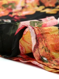 Allegra K Women's High Low Hem Elastic Waist Lurex Chiffon A-Line Midi Floral Skirt -Agnes Orinda Shop GUEST 3615f2bf 778b 4611 8fb0 c0c0f83c4519