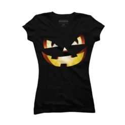 Junior's Design By Humans Halloween Pumpkin Evil Smiley Face By Artdim T-Shirt -Agnes Orinda Shop GUEST 369154f9 7788 4afb 9310 cde2fb1e1649