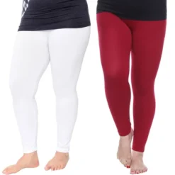 Women's Pack Of 2 Solid Leggings - One Size Fits Most - White Mark -Agnes Orinda Shop GUEST 36ef0cc2 236f 47cb a69f abe23ba96821