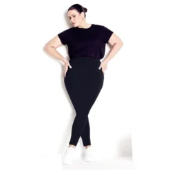 Women's Plus Size Supima® High Rise Legging Black - Tall | AVENUE LEISURE -Agnes Orinda Shop GUEST 39bc0fce 1428 4958 850a 7d13897e2696
