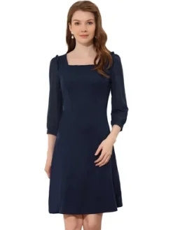 Allegra K Women's Square Neck Ruffle Trim Sheer 3/4 Sleeve Chiffon Mini Dress 11 Allegra K Women's Square Neck Ruffle Trim Sheer 3/4 Sleeve Chiffon Mini Dress -Agnes Orinda Shop GUEST 3a15964e 7c4e 41a6 b07a c6013241b779