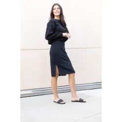 Assets By Spanx Women's Ponte Side Slit Skirt -Agnes Orinda Shop GUEST 3a993757 b500 4624 8ee7 2ac5014a28ac