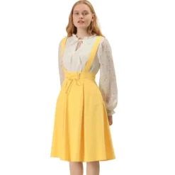 Allegra K Women's Elastic Waist Lace Up A Line Suspender Skirt -Agnes Orinda Shop GUEST 3bcbdb0c fa76 4f86 858e b7d15be12635