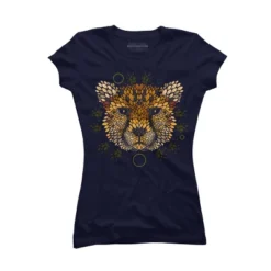 Junior's Design By Humans Cheetah Face By LetterQ T-Shirt -Agnes Orinda Shop GUEST 3c6536fd 930b 481a 91d7 4363f11a5646