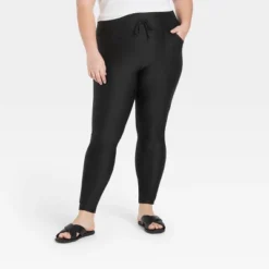 Women's Drawstring High Waisted Lounge Leggings With Pockets - A New Day™ Black -Agnes Orinda Shop GUEST 3d555aec 251b 44e0 afad e6dc4a619fa7