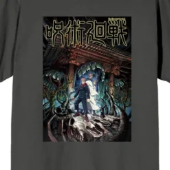 Jujutsu Kaisen Poster Art Crew Neck Short Sleeve Charcoal Women's T-shirt