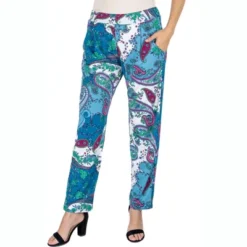 24seven Comfort Apparel Paisley Stretch Waist Cigarette Trouser Pants Pockets -Agnes Orinda Shop GUEST 3fd5742f a174 4543 9973 b2567906e832