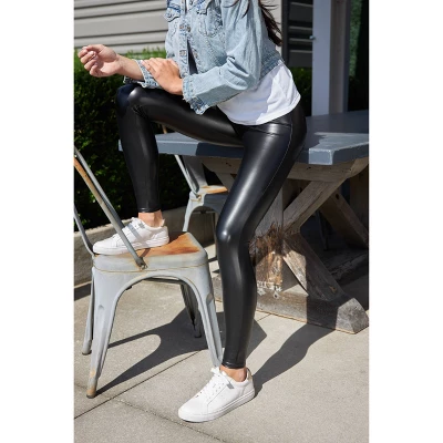 ASSETS By SPANX Women's All Over Faux Leather Leggings 2 ASSETS By SPANX Women's All Over Faux Leather Leggings - Image 2