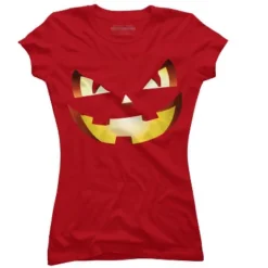 Junior's Design By Humans Halloween Pumpkin Evil Smiley Face By Artdim T-Shirt -Agnes Orinda Shop GUEST 4203b436 7991 412c bb02 35eb64ddaa6d