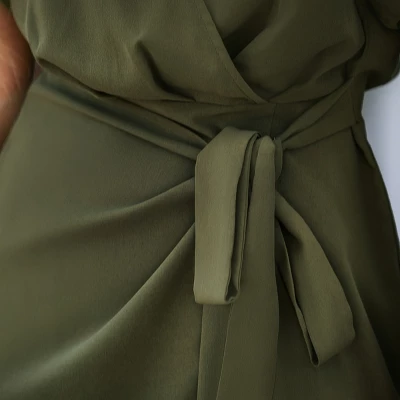 Women's Belted Short Sleeve Wrap Dress - Cupshe 5 Women's Belted Short Sleeve Wrap Dress - Cupshe - Image 5