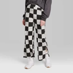 Women's Ascot + Hart Checkered Graphic Wide Leg Pants