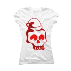 Junior's Design By Humans Christmas Love Skull By Genthebunny T-Shirt -Agnes Orinda Shop GUEST 45c905e5 665f 4c2c a442 026988d02d11