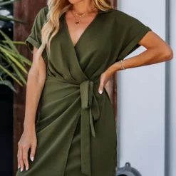 Women's Belted Short Sleeve Wrap Dress - Cupshe 14 Women's Belted Short Sleeve Wrap Dress - Cupshe -Agnes Orinda Shop GUEST 4675e4cc 1cdf 4f35 8fc6 09028eaf95de