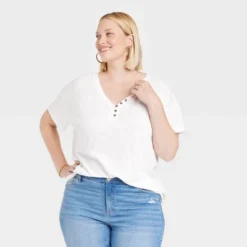 Women's Short Sleeve Essential Henley Tunic T-Shirt - Knox Rose™ -Agnes Orinda Shop GUEST 4b23588b c3d7 4438 b197 984951830d35