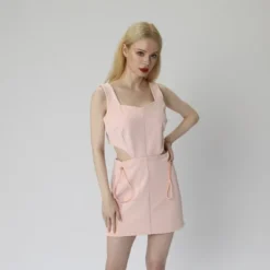 Women’s Drawstring Waist Cut Out Bodycon Dress