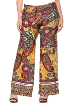 Women's Plus Size Paisley Printed Palazzo Pants - White Mark -Agnes Orinda Shop GUEST 54377408 862e 4dac ba12 1f1d24d0875a