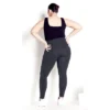 Women's Plus Size Supima® High Rise Legging Charcoal - Average | AVENUE LEISURE