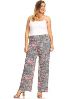 Women's Plus Size Paisley Printed Palazzo Pants - White Mark -Agnes Orinda Shop GUEST 5aa885f0 be70 4a1c 8d35 0faa8bb8495c