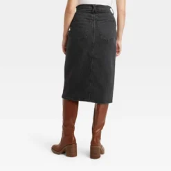 Women's High-Rise Denim Midi Skirt - Universal Thread™