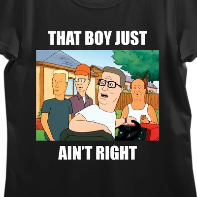King Of The Hill That Boy Just Ain't Right Crew Neck Short Sleeve Black Women's T-shirt 1 King Of The Hill That Boy Just Ain't Right Crew Neck Short Sleeve Black Women's T-shirt