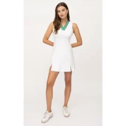 90 Degree By Reflex Womens V-Neck Slit Dress With Contrast Stripe -Agnes Orinda Shop GUEST 5bb2fe0f 8376 4d26 b1d5 87bd9d3e0b37